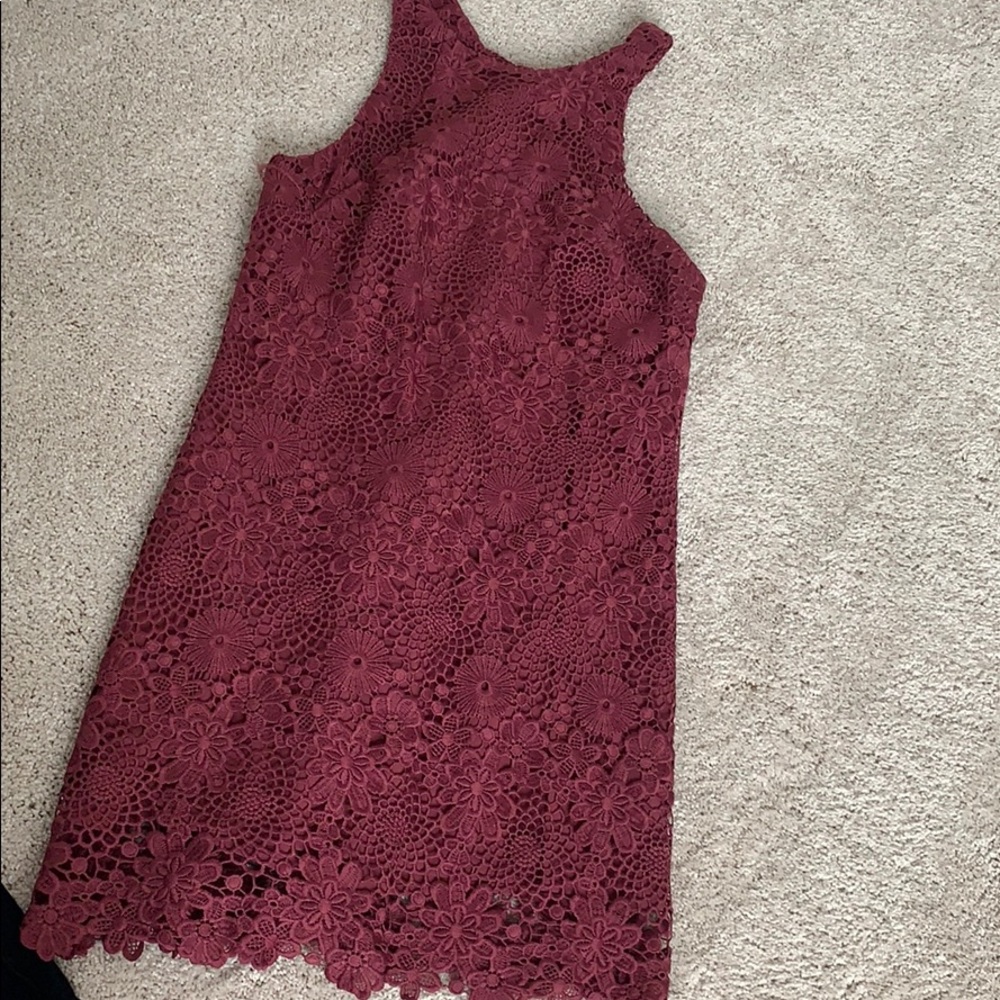 purple/maroon lace going out dress